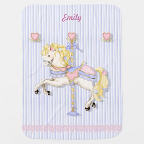 Pastel Carousel Pony Swaddle Blanket