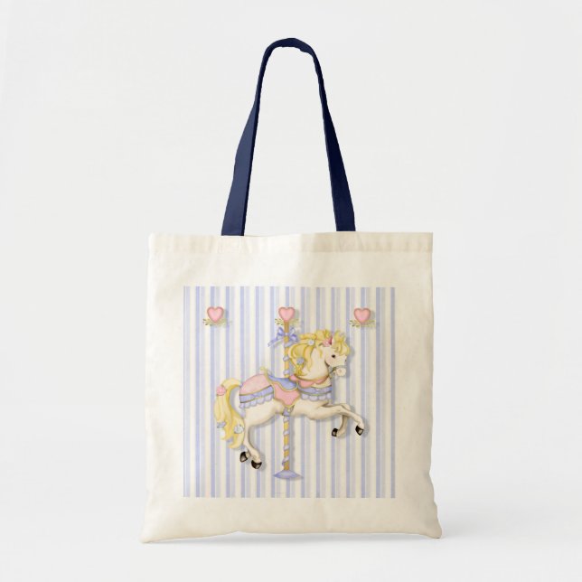 Pastel Carousel Pony Tote Bag (Front)
