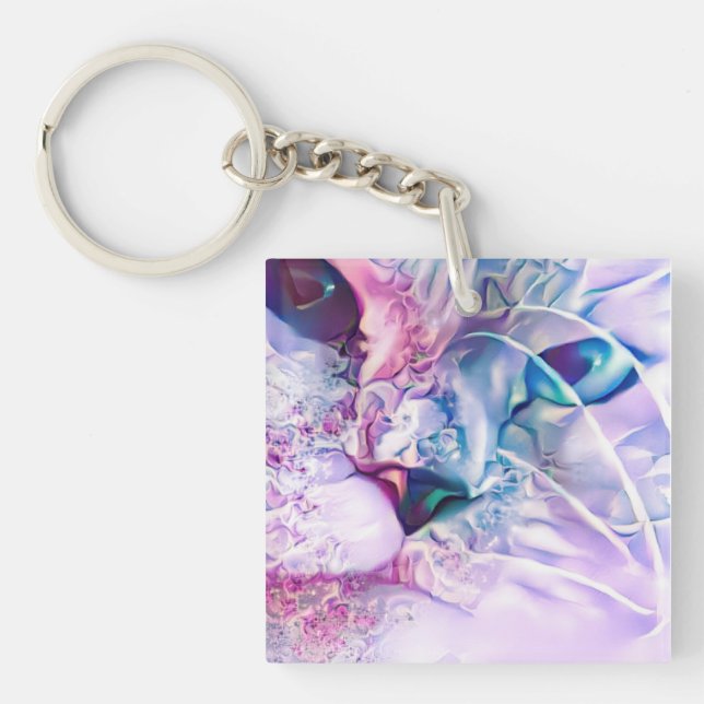 Pastel Cat Dreamscape  Keychain (Front)