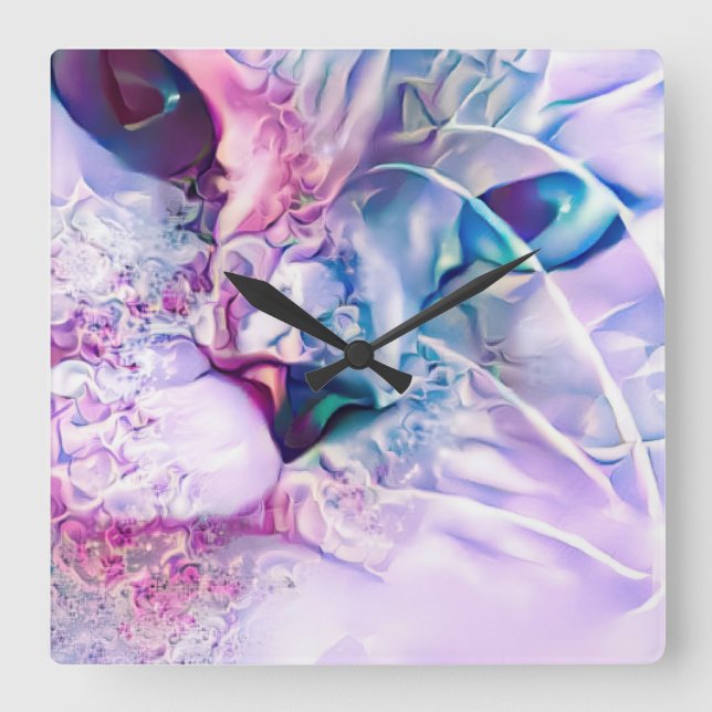 Pastel Cat Dreamscape  Square Wall Clock (Front)