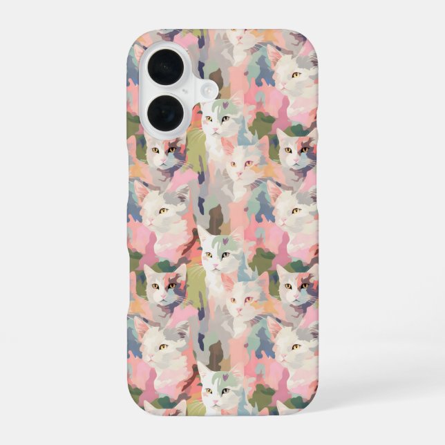 Pastel Cats Colorful Pattern Iphone Case (Back)