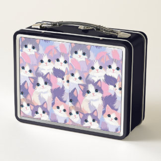 Pastel Cats Metal Lunchbox