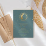 Pastel Celestial Gold Moon Wedding  Invitation<br><div class="desc">Our "Pastel Celestial Wedding" collection features a beautiful gold crescent moon with gold stars on various pastel backgrounds paired with elegant fonts. Easy for you to customize and you can choose among many items from this collection in our store.</div>