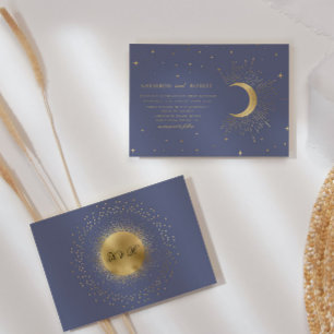 Pastel Celestial Gold Wedding Invitation