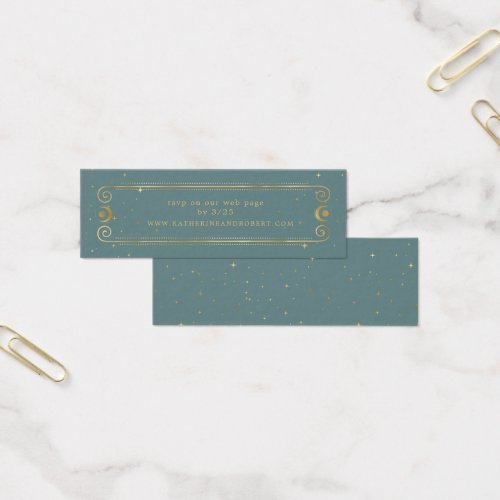 Pastel Celestial Gold Wedding Website Card