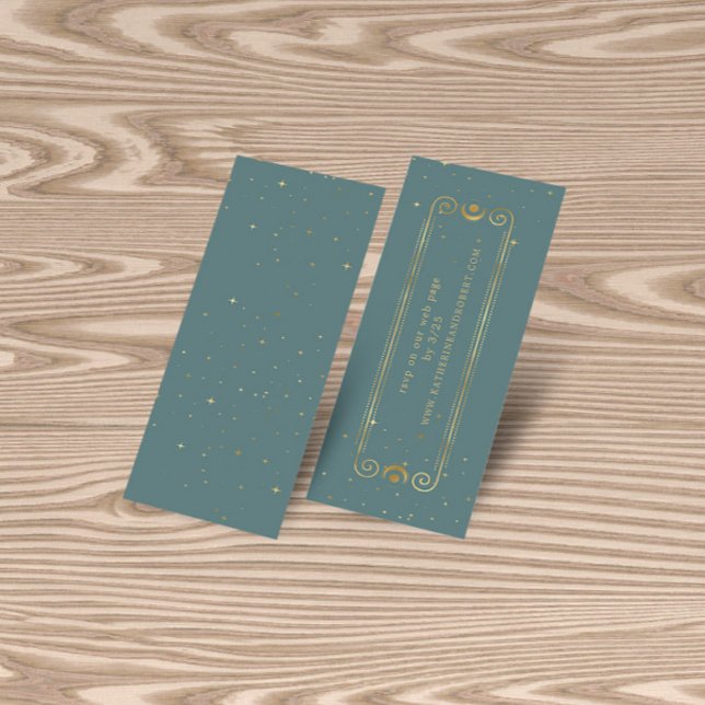 Pastel Celestial Gold Wedding Website Card (Creator Uploaded)