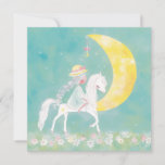 Pastel Celestial Pony and Crescent Moon Holiday Card