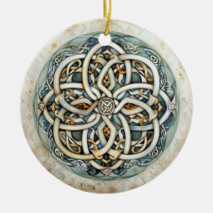 Pastel Celtic Knot Ceramic Ornament