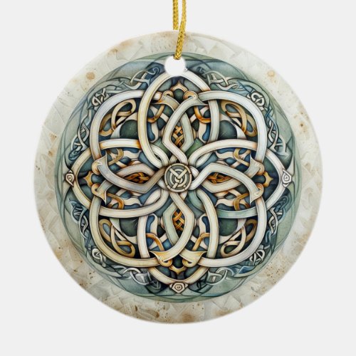 Pastel Celtic Knot  Ceramic Ornament