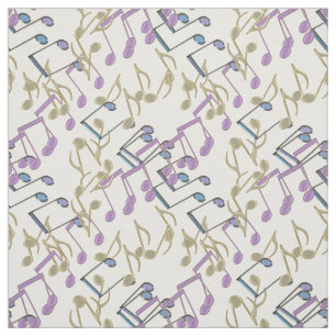Pastel Chain Link Music Notes Pattern Fabric