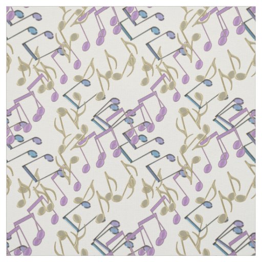 Pastel Chain Link Music Notes Pattern Fabric