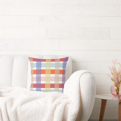 Pastel Check Plaid Pattern Cushion