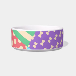 Pastel Checker Stripe Bow Polkadot Geometric Bowl