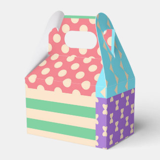 Pastel Checker Stripe Bow Polkadot Geometric Favor Boxes
