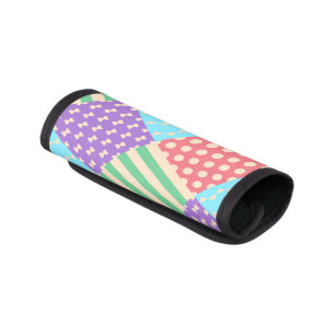 Pastel Checker Stripe Bow Polkadot Geometric Luggage Handle Wrap