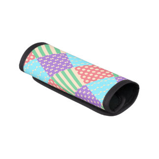 Pastel Checker Stripe Bow Polkadot Geometric Luggage Handle Wrap