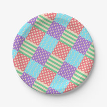 Pastel Checker Stripe Bow Polkadot Geometric