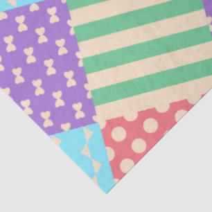 Pastel Checker Stripe Bow Polkadot Geometric Tissue Paper