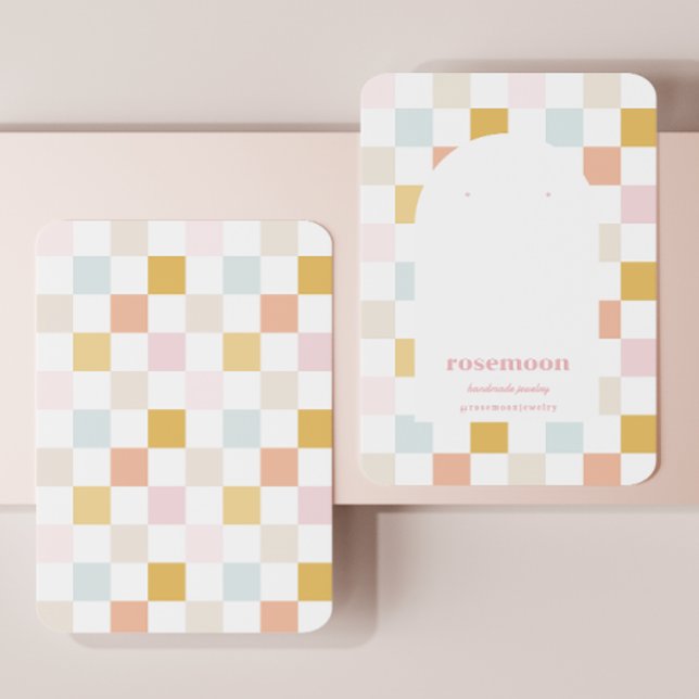 Pastel Checkered Earring Display Card (Creator Uploaded)