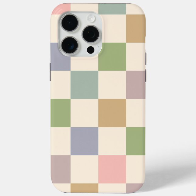 Pastel Checkered Geometric Retro Seamless Pattern Case-Mate iPhone Case (Back)