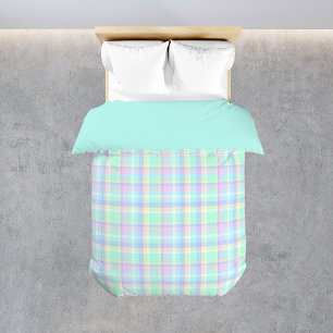 Pastel Checkered Pattern Bedroom Kids Bed Duvet Cover