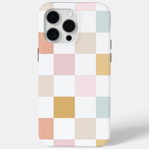Pastel Checkered Summer Retro Seamless Pattern iPhone 15 Pro Max Case
