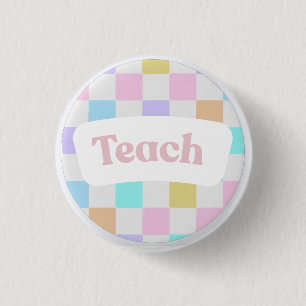 Pastel Checkered “Teach” Button