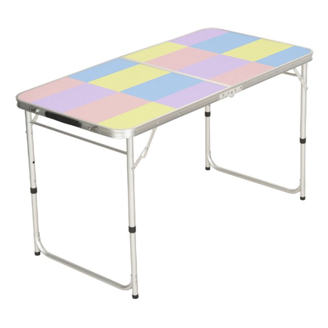 Pastel Checkers  Beer Pong Table (Angled)