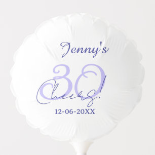 Pastel cheers 30th birthday purple elegant name da balloon