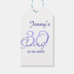 Pastel cheers 30th birthday purple elegant name da gift tags