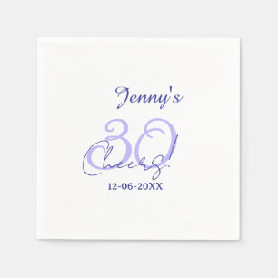 Pastel cheers 30th birthday purple elegant name da napkins