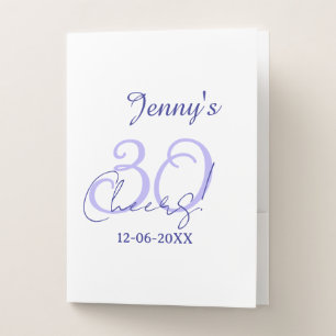 Pastel cheers 30th birthday purple elegant name da pocket folder