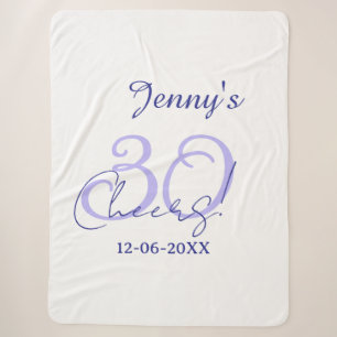 Pastel cheers 30th birthday purple elegant name da sherpa blanket