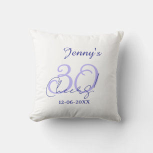 Pastel cheers 30th birthday purple elegant name da throw pillow