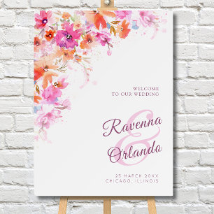 Pastel Cherry Blossom Floral Pink Romance Wedding Foam Board