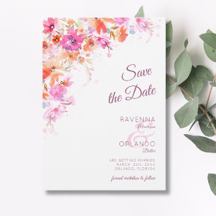 Pastel Cherry Blossom Floral Pink Romance Wedding Save The Date