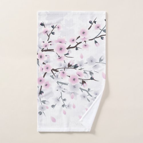 Pastel Cherry Blossom Landscape Hand Towel