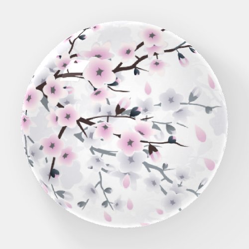 Pastel Cherry Blossom Landscape  Paperweight