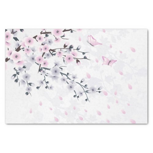 Pastel Cherry Blossom Landscape Tissue Paper