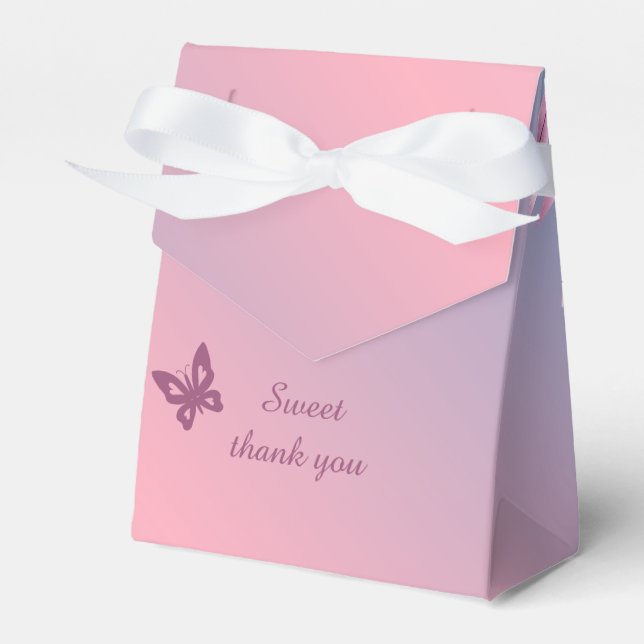 pastel cherry blossom sakura wedding  favor boxes (Front Side)