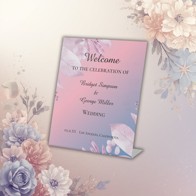 pastel cherry blossom sakura Wedding Welcome Sign (Creator Uploaded)