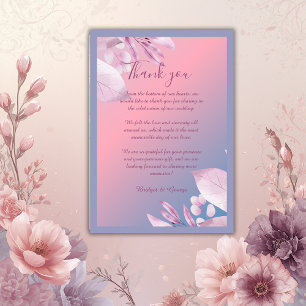 Pastel cherry blossom wedding  thank you card