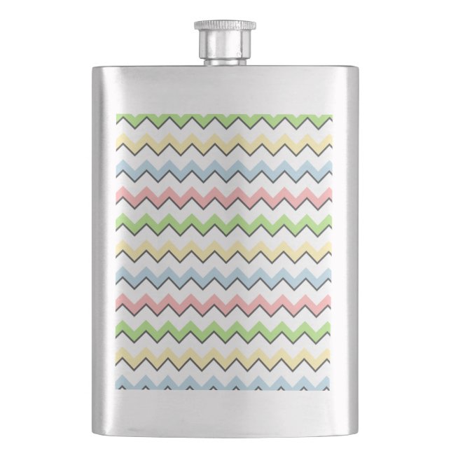 Pastel Chevron-Drop Shadow by Shirley Taylor Flask (Front)