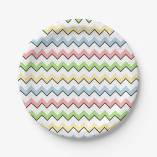 Pastel Chevron-Drop Shadow by Shirley Taylor Paper Plates