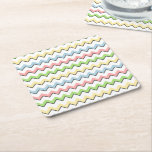 Pastel Chevron-Drop Shadow by Shirley Taylor Square Paper Coaster