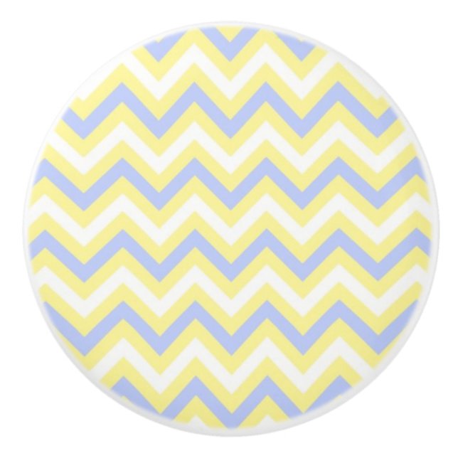 Pastel Chevron Pattern Ceramic Knob (Front)