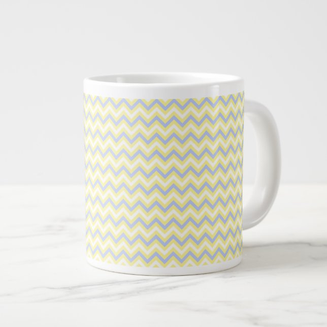 Pastel Chevron Pattern Giant Coffee Mug (Front Right)
