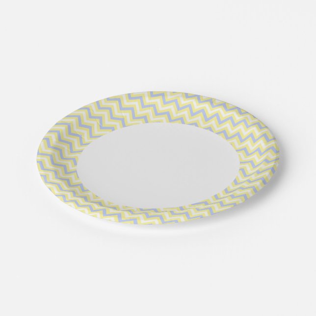 Pastel Chevron Pattern Paper Plates (Angled)