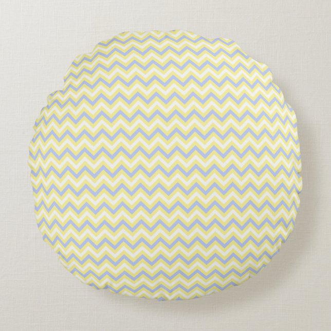 Pastel Chevron Pattern Round Pillow (Front)