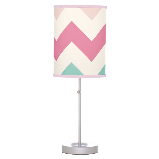 Pastel chevron zigzag stripes zig zag pattern table lamp (Front)